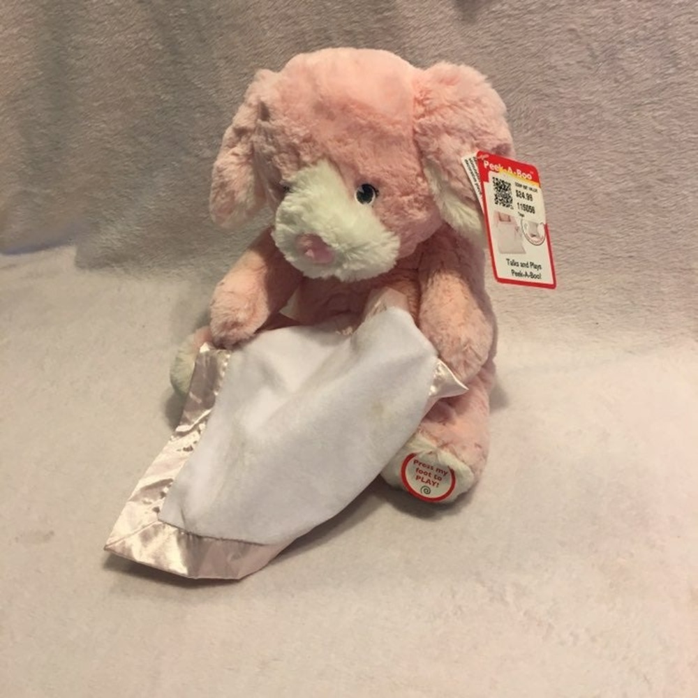Peek-A-Boo Puppy Plush Kids OS Pink NWT Animated Talking Dog Toy 6047134